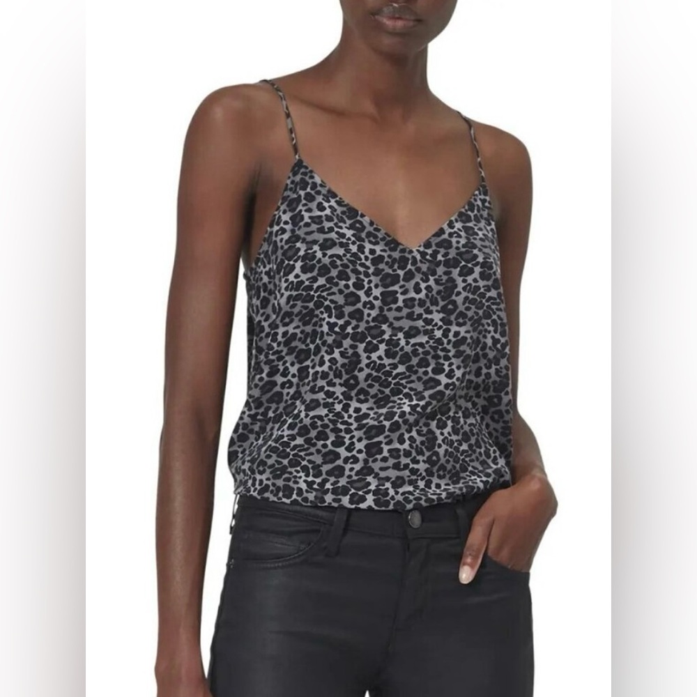 Equipment Leopard Print Fitted Camisole Top - XS
